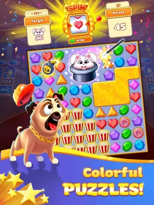 Super Pug Story Match 3 puzzle android App screenshot 2