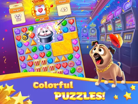 Super Pug Story Match 3 puzzle android App screenshot 8